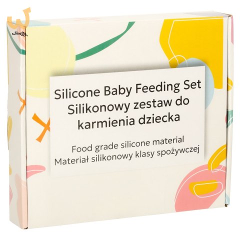 Naczynia silikonowe dla dzieci zestaw 4 elementów miś pomarańczowy Naczynia silikonowe dla dzieci zestaw 4 elementów miś pomarańczowy