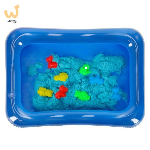 Piasek Kinetyczny w wiaderku 1kg foremki niebieski Piasek Kinetyczny w wiaderku 1kg foremki niebieski