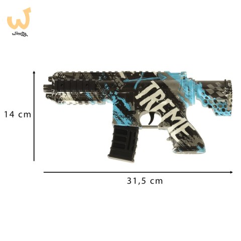 Pistolet na kulki żelowe wodne karabin niebieski zasilanie bateryjne USB 550szt. 7-8mm Pistolet na kulki żelowe wodne karabin niebieski zasilanie bateryjne USB 550szt. 7-8mm