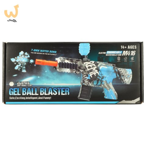 Pistolet na kulki żelowe wodne karabin niebieski zasilanie bateryjne USB 550szt. 7-8mm Pistolet na kulki żelowe wodne karabin niebieski zasilanie bateryjne USB 550szt. 7-8mm