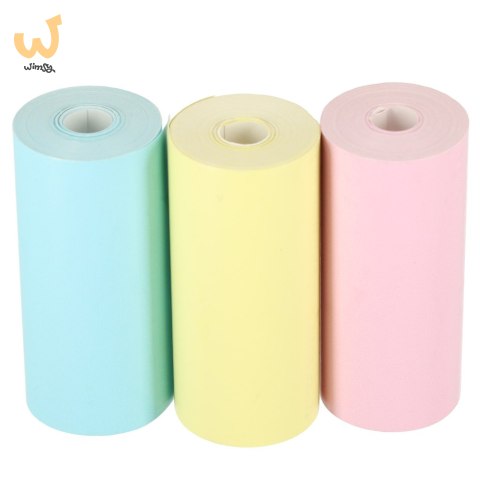 Rolki papier wkład termiczny do mini drukarki 5,7cmx3m 3 sztuki kolorowe