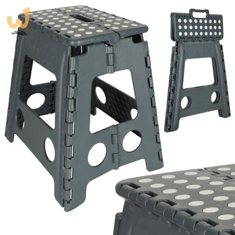 Stołek taboret składany antypoślizgowy 39cm ciemny szary Stołek taboret składany antypoślizgowy 39cm ciemny szary