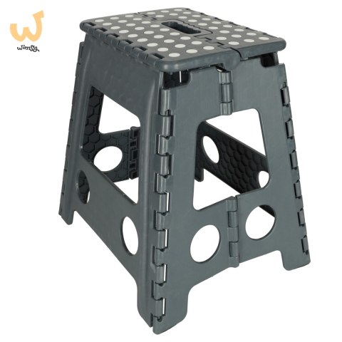 Stołek taboret składany antypoślizgowy 39cm ciemny szary Stołek taboret składany antypoślizgowy 39cm ciemny szary