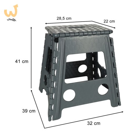 Stołek taboret składany antypoślizgowy 39cm ciemny szary Stołek taboret składany antypoślizgowy 39cm ciemny szary