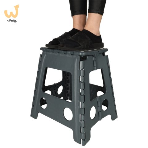 Stołek taboret składany antypoślizgowy 39cm ciemny szary Stołek taboret składany antypoślizgowy 39cm ciemny szary