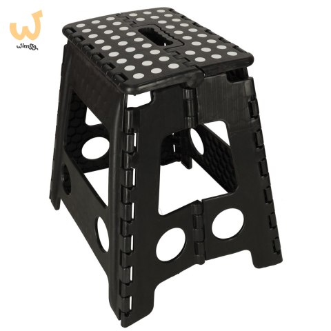 Stołek taboret składany antypoślizgowy 39cm czarny Stołek taboret składany antypoślizgowy 39cm czarny