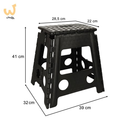 Stołek taboret składany antypoślizgowy 39cm czarny Stołek taboret składany antypoślizgowy 39cm czarny