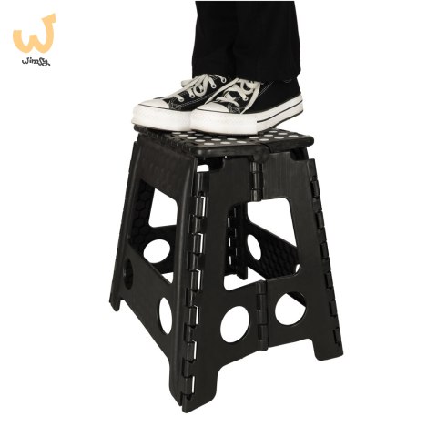 Stołek taboret składany antypoślizgowy 39cm czarny Stołek taboret składany antypoślizgowy 39cm czarny