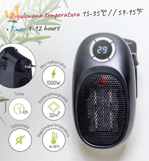 Termowentylator Adler AD 7726 Easy heater grzejnik elektryczny farelka 1500W Termowentylator Adler AD 7726 Easy heater grzejnik elektryczny farelka 1500W