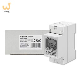 QOLTEC LICZNIK ZUŻYCIA ENERGII JEDNOFAZOWY NA SZYNĘ DIN | 230V | LCD | 2P
