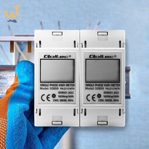 QOLTEC LICZNIK ZUŻYCIA ENERGII JEDNOFAZOWY NA SZYNĘ DIN | 230V | LCD | 2P QOLTEC LICZNIK ZUŻYCIA ENERGII JEDNOFAZOWY NA SZYNĘ DIN | 230V | LCD | 2P
