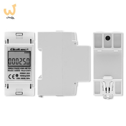 QOLTEC LICZNIK ZUŻYCIA ENERGII JEDNOFAZOWY NA SZYNĘ DIN | 230V | LCD | 2P QOLTEC LICZNIK ZUŻYCIA ENERGII JEDNOFAZOWY NA SZYNĘ DIN | 230V | LCD | 2P
