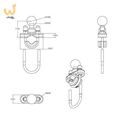 RAM MOUNT uchwyt do kierownicy RAM-B-231ZU RAM MOUNT uchwyt do kierownicy RAM-B-231ZU