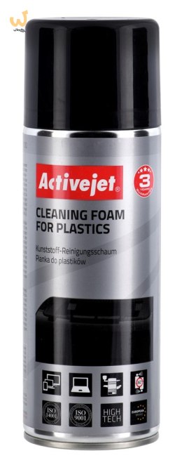 Activejet AOC-100 Pianka do plastiku, 400 ml. Pianka z aktywnymi cząsteczkami, usuwająca wszelkiego rodzaju zanieczyszczenia pow