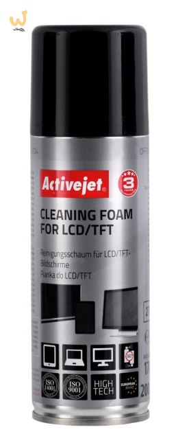 Activejet AOC-104 Pianka do czyszczenia matryc (200 ml) Antystatyczna pianka z aktywnymi cząsteczkami środków powierzchniowo-czy