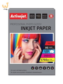 Activejet AP6-260GR100 Papier fotograficzny błyszczący 10x15 (A6; 100 szt.)