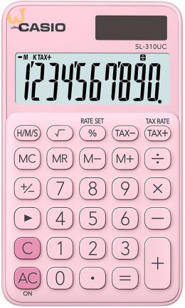 CASIO KALKULATOR KIESZONKOWY SL-310UC PK RÓŻOWY, 10 CYFROWY WYŚWIETLACZ