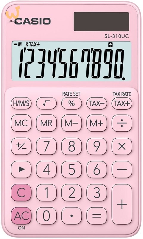 CASIO KALKULATOR KIESZONKOWY SL-310UC PK RÓŻOWY, 10 CYFROWY WYŚWIETLACZ