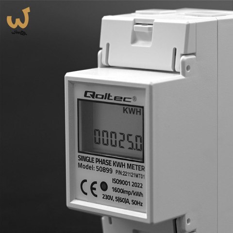 QOLTEC LICZNIK ZUŻYCIA ENERGII JEDNOFAZOWY NA SZYNĘ DIN | 230V | LCD | 2P QOLTEC LICZNIK ZUŻYCIA ENERGII JEDNOFAZOWY NA SZYNĘ DIN | 230V | LCD | 2P
