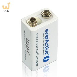 EVERACTIVE AKUMULATOREK 6F22/9V LI-ION 550 MAH Z USB TYP C EVHR22-550C