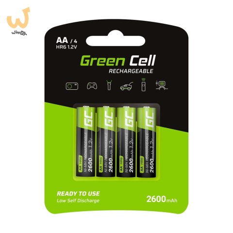 GREEN CELL AKUMULATORKI PALUSZKI 4X AA R6 2600MAH GREEN CELL AKUMULATORKI PALUSZKI 4X AA R6 2600MAH
