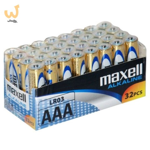 MAXELL Bateria alkaliczna ALKALINE LR03 AAA FOLIA karton zestaw 32 sztuki (8 zgrzewek po 4 sztuki) MAXELL Bateria alkaliczna ALKALINE LR03 AAA FOLIA karton zestaw 32 sztuki (8 zgrzewek po 4 sztuki)