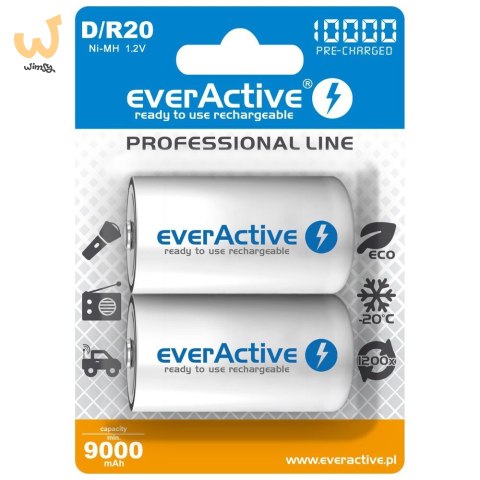 Zestaw akumulatorków everActive EVHRL20-10000 (10000mAh ; Ni-MH) Zestaw akumulatorków everActive EVHRL20-10000 (10000mAh ; Ni-MH)