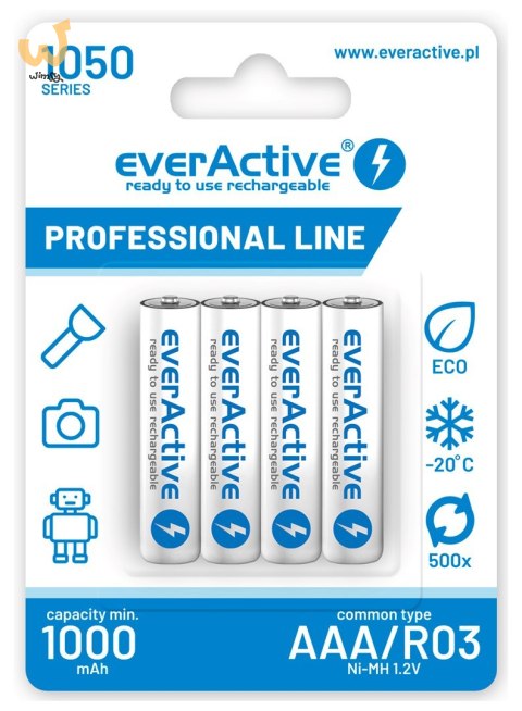 Zestaw akumulatorków everActive Professional line EVHRL03-1050 (1050mAh ; Ni-MH LSD)