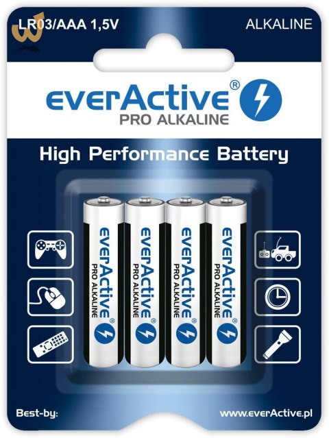 Zestaw baterii alkaliczne everActive LR034BLPA (x 4)