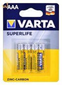 Zestaw baterii cynkowo-węglowe VARTA Superlife R03 AAA (Zn-C; x 4)