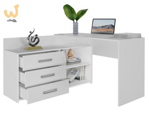 Biurko narożne + komoda DANY 120x50xH76 biały Biurko narożne + komoda DANY 120x50xH76 biały