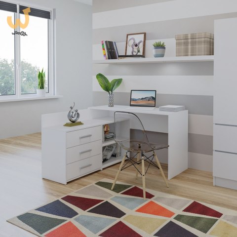Biurko narożne + komoda DANY 120x50xH76 biały Biurko narożne + komoda DANY 120x50xH76 biały