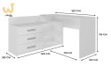 Biurko narożne + komoda DANY 120x50xH76 biały
