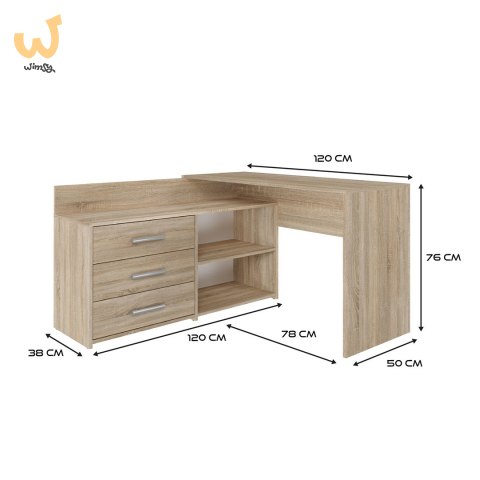 Biurko narożne + komoda DANY 120x50xH76 sonoma Biurko narożne + komoda DANY 120x50xH76 sonoma