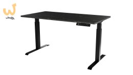 Biurko z el. reg. wys. MOON 150x80 czarny/san sebas