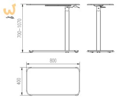 Biurko/Stolik z regulowaną wys. LAPTOP DESK biały