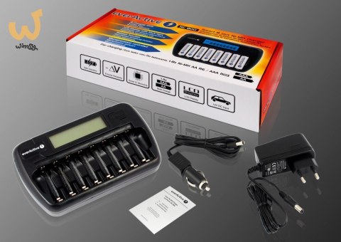 EVERACTIVE ŁADOWARKA PROCESOROWA AAA/AA, 8 W PEŁNI NIEZALEŻNYCH KANAŁÓW, ŁADOWANIE, ODŚWIEŻANIE, ADAPTER 12V W ZEST. NC-800 EVERACTIVE ŁADOWARKA PROCESOROWA AAA/AA, 8 W PEŁNI NIEZALEŻNYCH KANAŁÓW, ŁADOWANIE, ODŚWIEŻANIE, ADAPTER 12V W ZEST. NC-800
