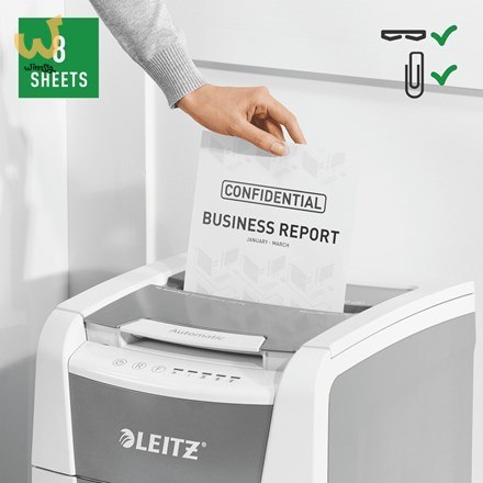 Leitz Niszczarka IQ AutoFeed 100, P4, 100 kartek, 34 l kosz Leitz Niszczarka IQ AutoFeed 100, P4, 100 kartek, 34 l kosz