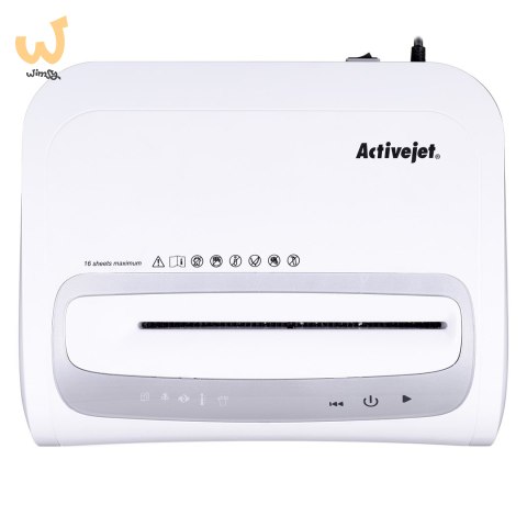 Niszczarka Activejet ASH-1602M, P-5, 28 l, ścinki 2x14 mm, biała Niszczarka Activejet ASH-1602M, P-5, 28 l, ścinki 2x14 mm, biała