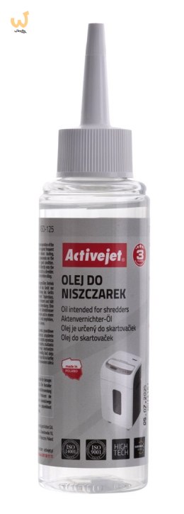 Olej do niszczarek Activejet ASO-125 125ml