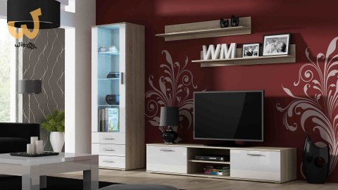 Witryna SOHO S1 dąb sonoma/ biały połysk Witryna SOHO S1 dąb sonoma/ biały połysk