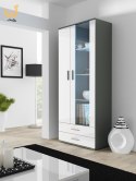 Witryna SOHO S6 2D2S szary/ biały połysk