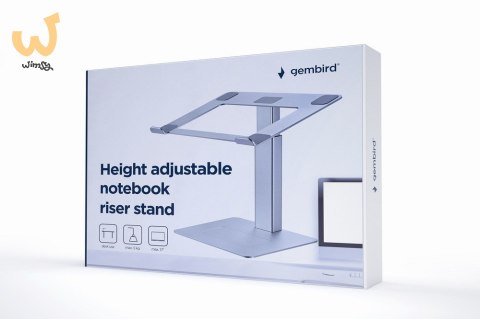 GEMBIRD PODSTAWKA POD NOTEBOOKA Z REGULACJĄ WYSOKOŚCI 15,6, SREBRNA GEMBIRD PODSTAWKA POD NOTEBOOKA Z REGULACJĄ WYSOKOŚCI 15,6, SREBRNA