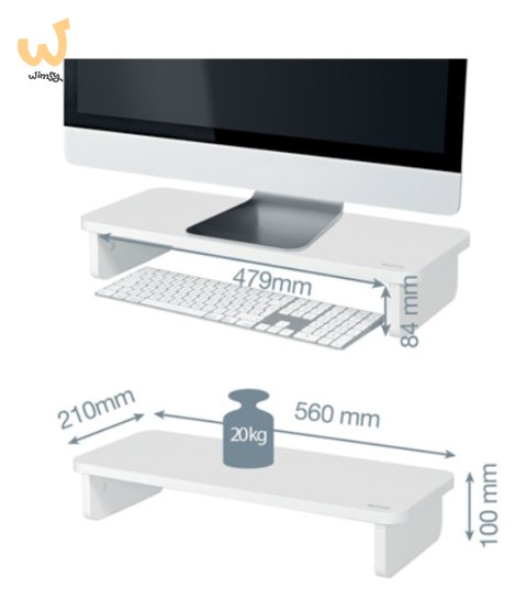 LEITZ Podstawka pod monitor Leitz Ergo, biała LEITZ Podstawka pod monitor Leitz Ergo, biała