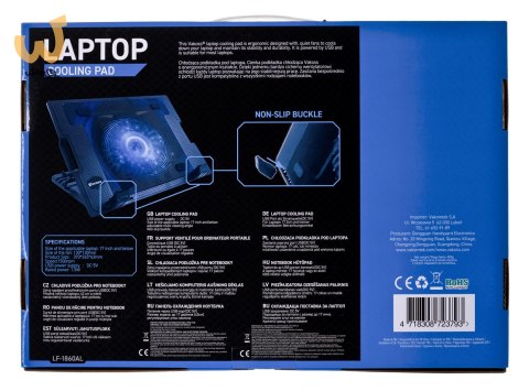 Podstawka chłodząca pod notebook VAKOSS LF-1860AL (17.x cala; 1 wentylator; HUB) Podstawka chłodząca pod notebook VAKOSS LF-1860AL (17.x cala; 1 wentylator; HUB)