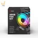 SAVIO ZESTAW 4 WENTYLATORÓW ARGB 120 MM WRAZ Z KONTROLEREM ORAZ PILOTEM FAN-01