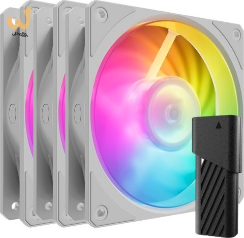 COOLER MASTER WENTYLATOR Mobius 120P ARGB White 3-Pack Fan Kit COOLER MASTER WENTYLATOR Mobius 120P ARGB White 3-Pack Fan Kit