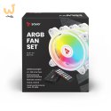 SAVIO ZESTAW 4 WENTYLATORÓW ARGB 120 MM WRAZ Z KONTROLEREM ORAZ PILOTEM FAN-01 WHITE