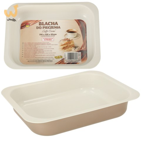 Blacha do pieczenia tortownica forma do ciast wypieków tłoczona 29cm x 22cm x 6cm brązowa Blacha do pieczenia tortownica forma do ciast wypieków tłoczona 29cm x 22cm x 6cm brązowa