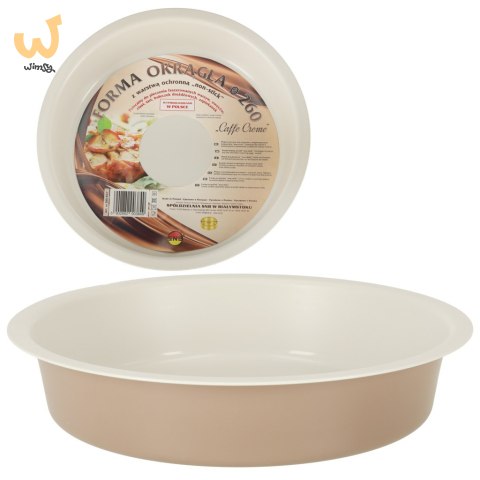 Blacha do pieczenia tortownica forma okrągła do tortów tart guiche 26cm brązowa Blacha do pieczenia tortownica forma okrągła do tortów tart guiche 26cm brązowa